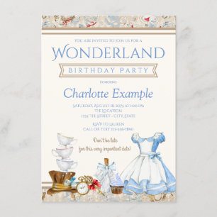 Alice in Wonderland - uitnodiging van de Birthday 