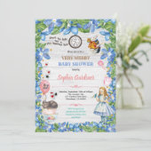 Alice in Wonderland, uitnodiging voor babymeisjes (Staand voorkant)