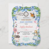 Alice in Wonderland, uitnodiging voor babymeisjes (Voorkant)