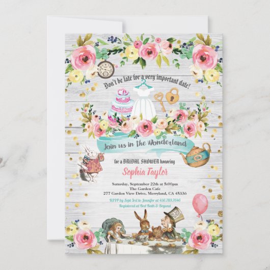 Alice in Wonderland, uitnodiging voor steekpenning (Voorkant)