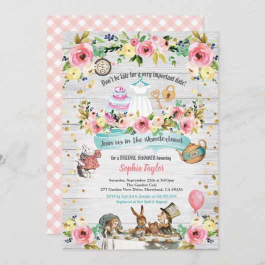 Alice in Wonderland, uitnodiging voor steekpenning (Voorkant / Achterkant)