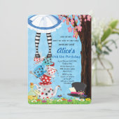 Alice in Wonderland Uitnodigingen (Staand voorkant)