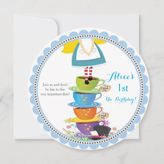 Alice in Wonderland Uitnodigingen (Voorkant)