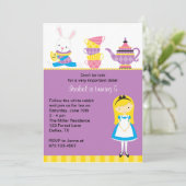 Alice in Wonderland Uitnodigingen (Staand voorkant)