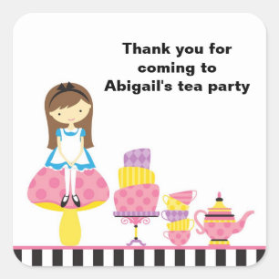 Alice in Wonderland Uitnodigingen Stickers