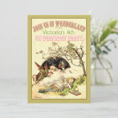 Alice in wonderland Uitnodigingen voor verjaardags (Staand voorkant)