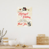 Alice in Wonderland Unplugged Wedding Sign Poster (Keuken)
