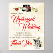 Alice in Wonderland Unplugged Wedding Sign Poster (Voorkant)