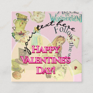 Alice in Wonderland Valentijnsdagkaarten  Vierkante Visitekaartje