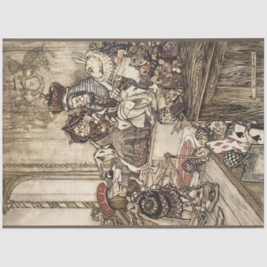 Alice in Wonderland van Arthur Rackham Tissuepapier (Voorkant)