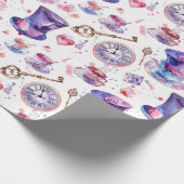 Alice in Wonderland van waterverf Lewis Carroll Cadeaupapier (Hoek)