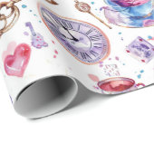 Alice in Wonderland van waterverf Lewis Carroll Cadeaupapier (Rol Hoek)