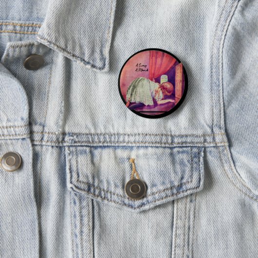 Alice in Wonderland Verhaal per maand Ronde Button 5,7 Cm (In situ)