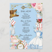 Alice in Wonderland Verjaardag Baby shower Menu (Achterkant)