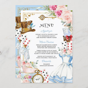 Alice in Wonderland Verjaardag Baby shower Menu