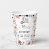 Alice in Wonderland Verjaardag High Tea Party Papieren Bekers (Achterkant)