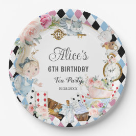 Alice in Wonderland Verjaardag High Tea Party Papieren Bordje