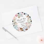 Alice in Wonderland Verjaardag High Tea Party Ronde Sticker (Envelop)