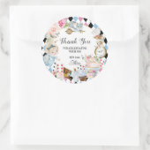 Alice in Wonderland Verjaardag High Tea Party Ronde Sticker (Tas)