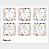 Alice in Wonderland Verjaardag High Tea Party Vierkante Sticker (Vel)