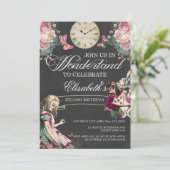 Alice in Wonderland Verjaardag Kaart (Staand voorkant)