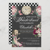 Alice in Wonderland Verjaardag Kaart (Voorkant / Achterkant)