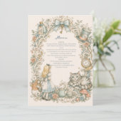 Alice in Wonderland Verjaardag Menu (Staand voorkant)