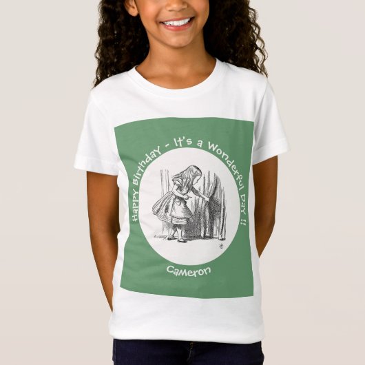 Alice in Wonderland Verjaardag of ander feestje T-shirt (Voorkant)
