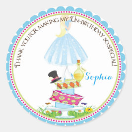 Alice in Wonderland Verjaardag Stickers