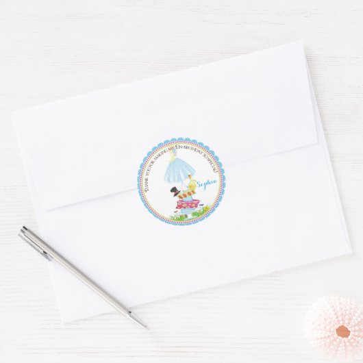 Alice in Wonderland Verjaardag Stickers (Envelop)