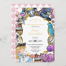 Alice in wonderland Verjaardag uitnodiging