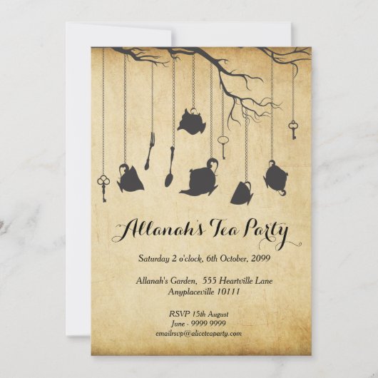 Alice in Wonderland - Verjaardag van de verjaardag Kaart (Voorkant)