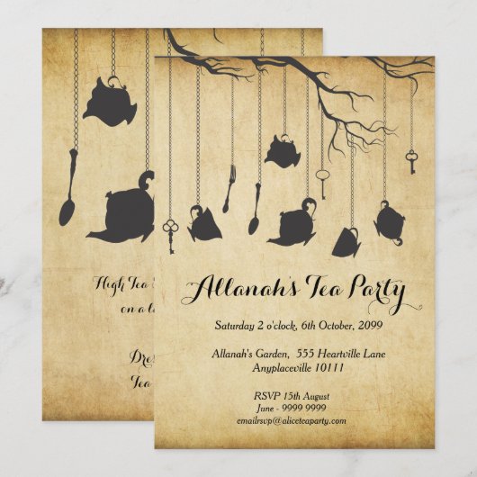 Alice in Wonderland - Verjaardag van de verjaardag Kaart (Voorkant / Achterkant)