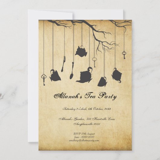 Alice in Wonderland - Verjaardag van de verjaardag Kaart (Voorkant)