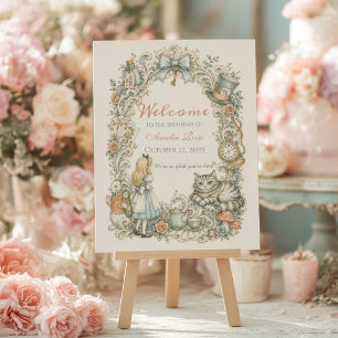 Alice in Wonderland Verjaardag Welkom Bord Poster