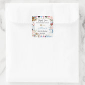 Alice in Wonderland Verjaardags Theepartij Vierkante Sticker (Tas)