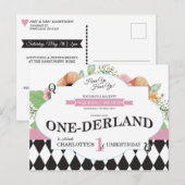 Alice In Wonderland Verjaardags Uitnodiging Kaart (Voorkant / Achterkant)