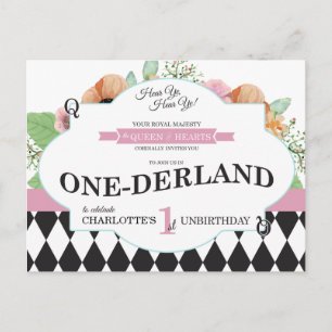 Alice In Wonderland Verjaardags Uitnodigingskaart Briefkaart