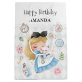 Alice in Wonderland Verjaardagscadeau Bag Medium Cadeauzakje (Achterkant)