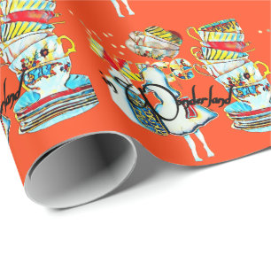 Alice in Wonderland verjaardagsfeest   Cadeaupapier
