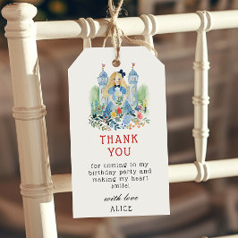 Alice in Wonderland Verjaardagsfeest Dank u wel Cadeaulabel