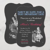 Alice in Wonderland verjaardagsfeestje, aangepast  Kaart (Voorkant / Achterkant)