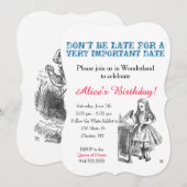 Alice in Wonderland verjaardagsfeestje, aangepast Kaart (Voorkant / Achterkant)