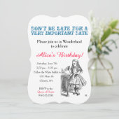 Alice in Wonderland verjaardagsfeestje, aangepast Kaart (Staand voorkant)