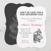 Alice in Wonderland verjaardagsfeestje aangepaste Kaart (Voorkant / Achterkant)