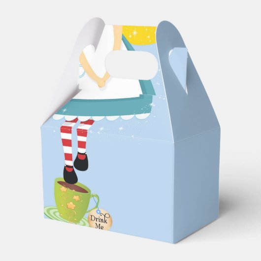 Alice in Wonderland verjaardagsfeestje gunstbox Bedankdoosjes (Achterkant)