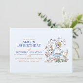 Alice in Wonderland verjaardagsfeestje Kaart (Staand voorkant)