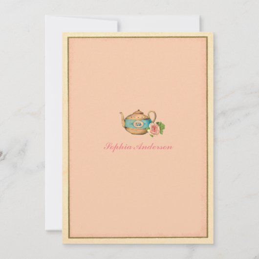 Alice in Wonderland verjaardagsfeestje uitnodiging (Achterkant)