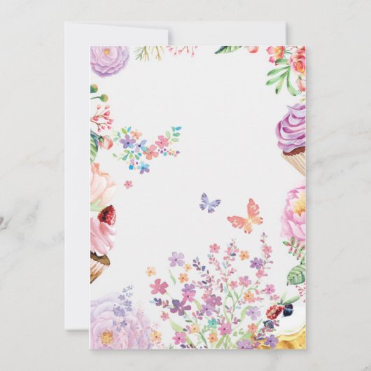 Alice in Wonderland Verjaardagsfeestje Uitnodiging (Achterkant)