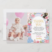 Alice in Wonderland Verjaardagskaart met dankbetui Bedankkaart (Voorkant)